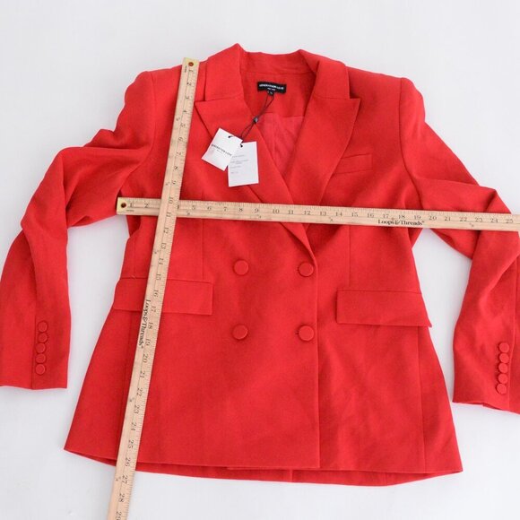 Generation Love New York Red Arielle Crepe Red Double Breasted Blazer XL - Picture 4 of 13